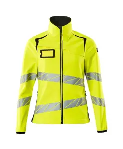 Mascot Accelerate Safe Ladies Fit Softshell Jacket (Hi-Vis Yellow/Black)  (XXXX Large)