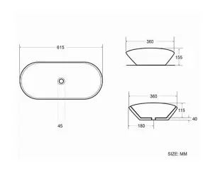 White Ceramic Oval Countertop Bathroom Wash Basin Sink