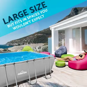 Dellonda Swimming Pool 18ft 549x305cm XXL Steel Frame Above Ground & Accessories