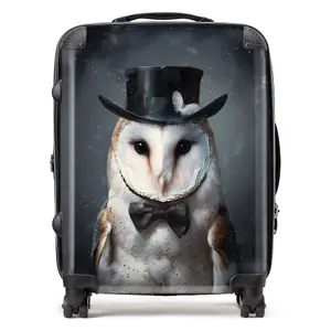 Owl In A Top Hat Suitcase - Large