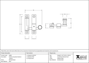 From The Anvil Polished Nickel Prestbury Quadrant Fastener - Narrow