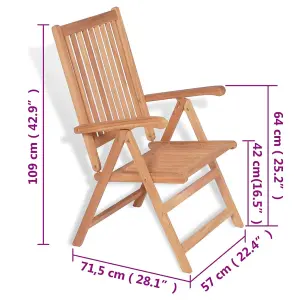 Berkfield Reclining Garden Chairs 2 pcs Solid Teak Wood