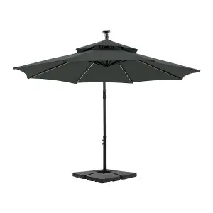 Double-Top Cantilever Parasol with Lights and Parasol Base