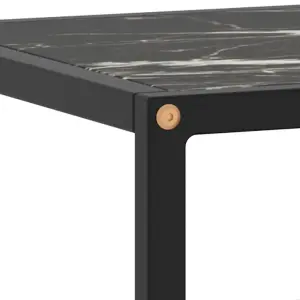 Berkfield TV Cabinet Black with Black Marble Glass 120x40x40 cm