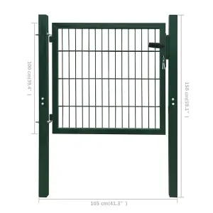 Berkfield Fence Gate Steel Green 105x150 cm