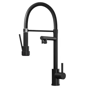 Liquida GD384MB Single Lever Multi Use Pull Out Kitchen Mixer Tap In Matt Black