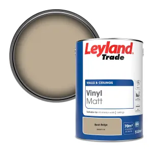 Leyland Trade Vinyl Matt Walls & Ceilings Emulsion Paint Best Beige (PPG15-16) 5L