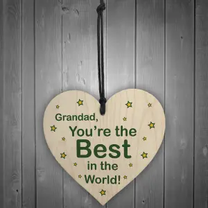 Best Grandad Gifts Wood Heart Fathers Day Birthday Gift For Grandparent Keepsake