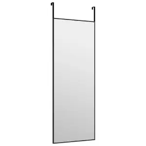 Berkfield Door Mirror Black 30x80 cm Glass and Aluminium