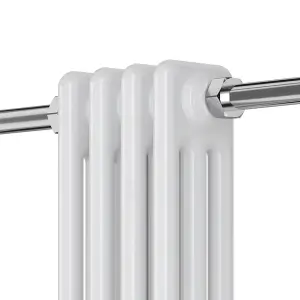 VURTU7 Designer Vertical Period Style Column Radiator, 952(H) x 479(W), Chrome White, 613681