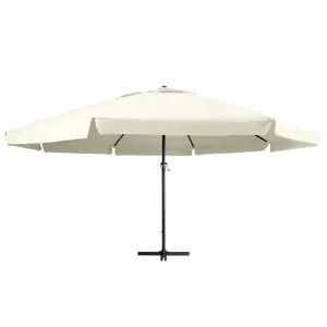 Berkfield Outdoor Parasol with Aluminium Pole 600 cm Sand White