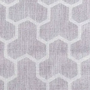 Homescapes Lilac Geometric Jacquard Blackout Eyelet Curtain Pair, 90 x 72"