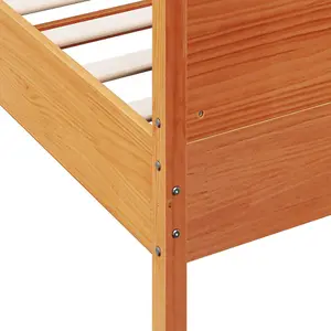 Berkfield Bed Frame without Mattress Wax Brown 135x190 cm Double Solid Wood Pine