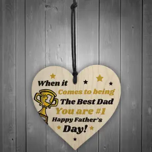 Fathers Day Gifts For Dad Daddy Father Wood Heart Thank You Daughter Son Gift