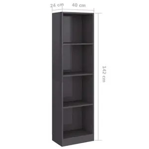 Attwood Bookcase White/Sonoma Oak / 142cm H x 40cm W x 24cm D