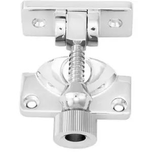 Brighton Pattern Sprung Sash Fastener 60 x 25mm Fixing Plate Satin Chrome