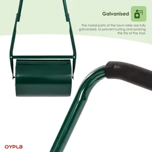 Oypla Galvanised Garden Steel Lawn Roller 30 Litre Drum Scraper Bar & Collapsible Handle Create a Lawn Worthy of a Bowls Green