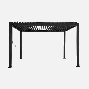 sweeek. 3x4m louvered aluminium pergola with adjustable roof slats Triomphe Anthracite 400x300x250 cm