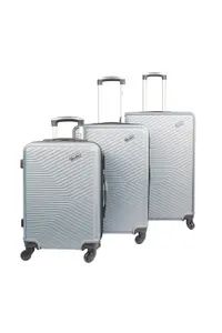 Infinity Hard Shell 3 Piece Luggage Set - Silver