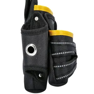 TOUGH MASTER Tool Belt Pouch, Fixing Pouch with 3 Wide Pockets for Tools, Nails and Small Parts