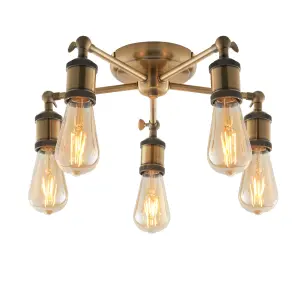 Anson Lighting Portalesl 5lt Ceiling Light in  Antique brass plate