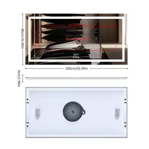 Courtny Blutooth LED Mirror 31.50" x 62.99"