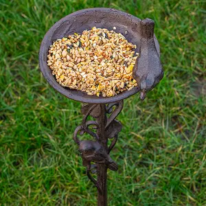 Woodside Cast Iron Ground Stake Bird Feeder