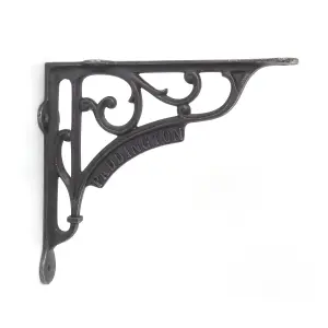 Oakcrafts - Pair of Antique Cast Iron London Paddington Shelf Brackets - 195mm x 180mm