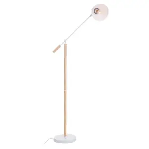 Interiors by Premier Matte White Floor Lamp, Easy to Assemble Bedside Table Light, Eco-friendly Lamp for Table, Living Room