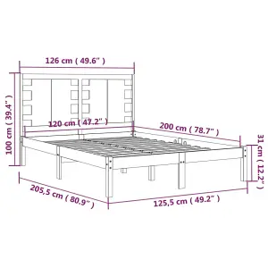 Berkfield Bed Frame Solid Wood Pine 120x200 cm