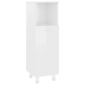 Berkfield Bathroom Cabinet High Gloss White 30x30x95 cm Engineered Wood