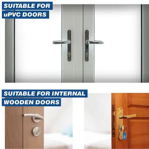 Door Lock with Keys Thumb Turn Euro Cylinder Barrel Lock Chrome 45/55 L(100mm)