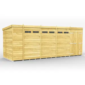 DIY Sheds 19x6 Pent Security Shed - Double Door