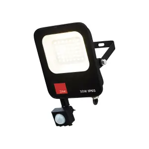 Litecraft Faulkner Black 30 Watt LED IP65 Outdoor Wall Flood Light with PIR Sensor