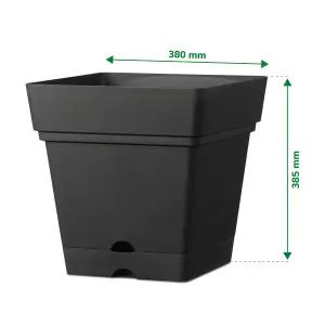 Verve Nurgul Dark grey Plastic Plant pot (Dia) 38cm, (H)38.5cm, 42L