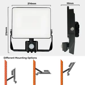 Integrated PIR LED floodlight with PIR Sensor 50W, 6000 Lumens, IP65, Day Light 6500K