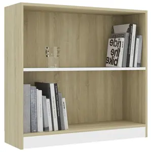 Attwood Bookcase White/Sonoma Oak / 80cm H x 75cm W x 24cm D