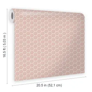 Contour Pink Tile effect Smooth Wallpaper Sample