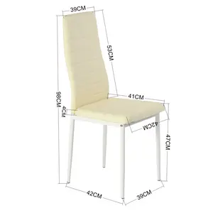 Herland Dining Chair (Set of 4) Beige / White