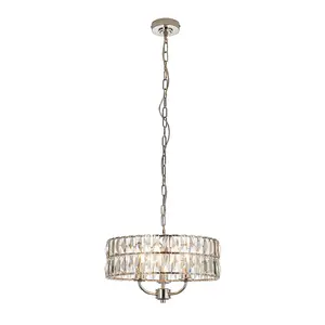 Luminosa Clifton 3 Light Multi Arm Lamp Ceiling Pendant Bright Nickel