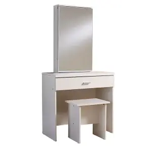 Home Source Berlin Dressing Table Set with Mirror and Stool White