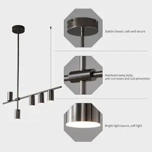 Garwarm 5-Light Black Dimmable LED Pendant Light 35W