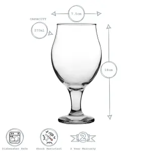 LAV - Angelina Craft Beverage Glasses - 570ml - Pack of 6