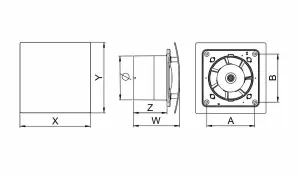 Modern Stainless Steel Bathroom & Kitchen Extractor Fan 100mm