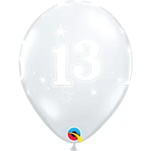 Qualatex 11 Inch Diamond Clear 13 Sparkle Around Latex Balloon (Pack of 25) Clear (11 inches)