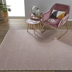 The Rug Seller Rose Pink Brittany Rug For Living Room - Extra Large 200x290cm