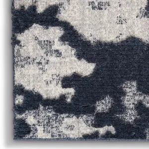 Blue Grey Abstract Modern Easy to clean Rug for Bedroom & Living Room-160cm X 221cm