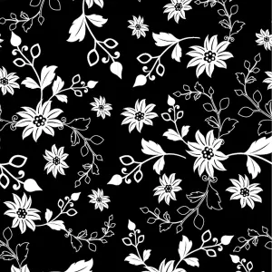 Floral Sunflower Universal Dining Chair Cover, Black - Pack of 1