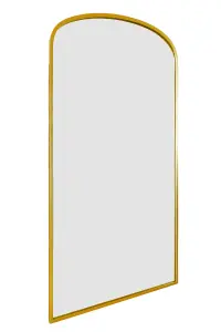 MirrorOutlet Angustus - Gold Metal Framed Arched Wall Leaner Mirror 79"x39" (200 x 100CM)