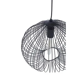 Interiors By Premier Contemporary Black Finish Pendant Light, Effortlessly Maintained Down Light Wall, Versatile Ceiling Light